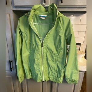 Green Columbia Hidden Hood Windbreaker Jacket